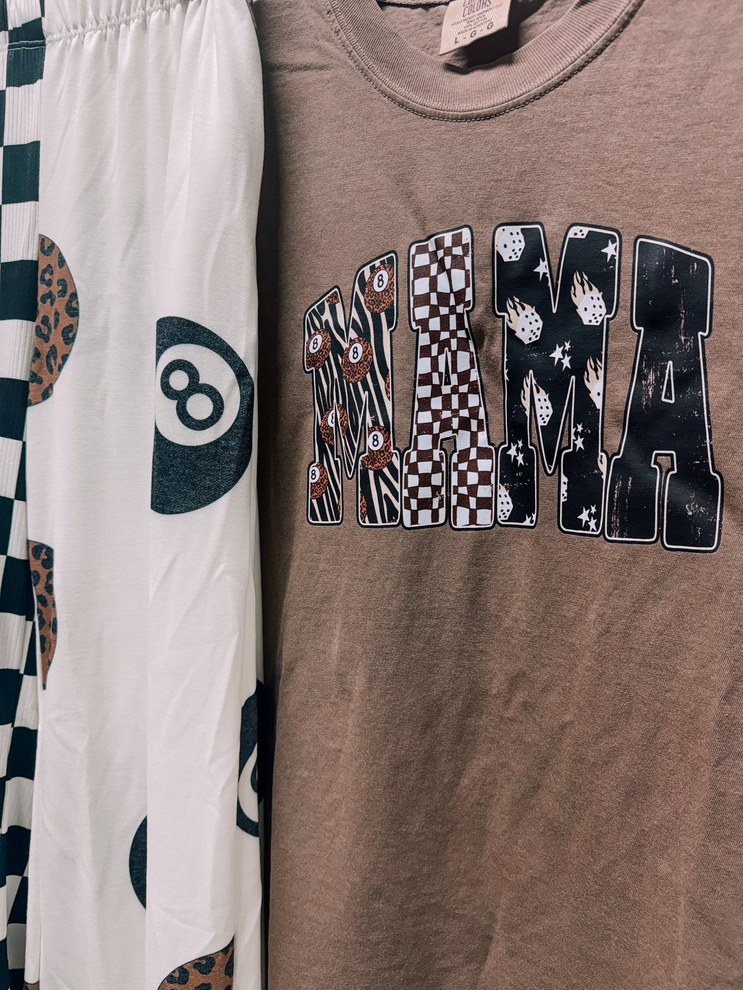 Flame Dice Neutral Mama – Espresso Comfort Colors Tee