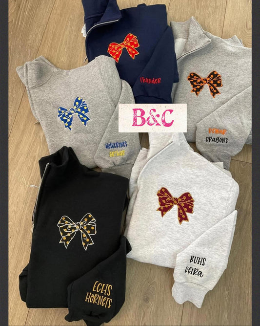 Bow 1/4 zip pullover! #bow1/4zip25